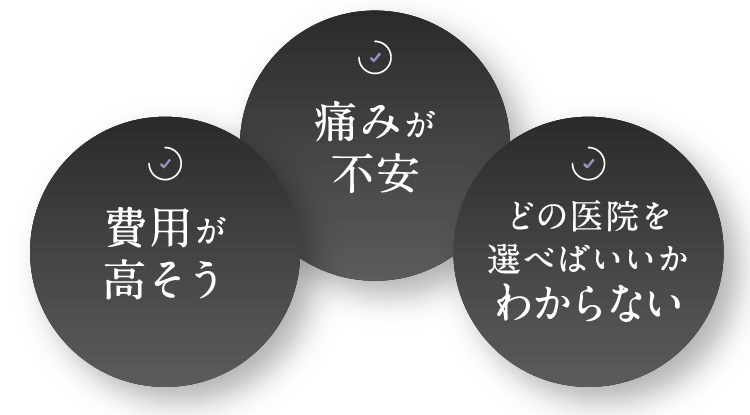 費用が高そう 痛みが不安 どの医院を選べばいいかわからない